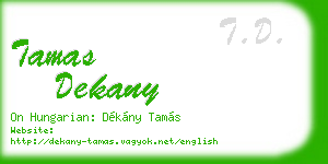 tamas dekany business card